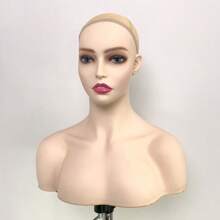 JINGFA Wig Head Mannequin Head With Shoulders Manikin Head Bust Dolls For Wigs,Makeup,Beauty Accessories Displaying - 紅白色 - 查看 1