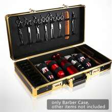 SHZICMY Hairdresser Tool Box With Code Lock, Barber Tool Travel Organizer Case, Hairdressing Salon Clipper Trimmer Holder Portable Hairdressing Scissors Bag Multifunctional, 55 X 27 X 10 Cm (Gold) - 金色 - 查看 3