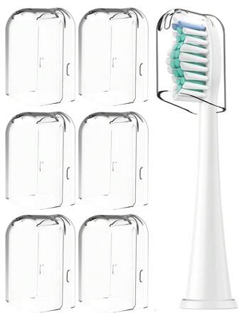 Toothbrush Head Dustproof Covers For Phillips Sonicare Electric Toothbrush Heads, Electric Toothbrushes Replacement Brush Head Cover Caps Protector For Storage In Home And Travel - 6 Pcs