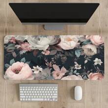 1pc Flowers Gaming Mouse Pad Large Mouse Pad For Keyboard And Mousepad Desk Mat With 2mm Non-Slip Base And Stitched Edge For Gaming And Office Computer Mat Protector Mat