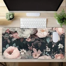 1pc Flowers Gaming Mouse Pad Large Mouse Pad For Keyboard And Mousepad Desk Mat With 2mm Non-Slip Base And Stitched Edge For Gaming And Office Computer Mat Protector Mat
