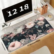 1pc Flowers Gaming Mouse Pad Large Mouse Pad For Keyboard And Mousepad Desk Mat With 2mm Non-Slip Base And Stitched Edge For Gaming And Office Computer Mat Protector Mat