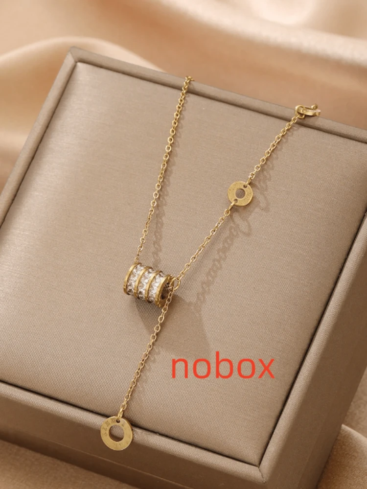 1pc Fashion Roman Numeral Detail Cubic Zirconia Decor Pendant Necklace For Women For Daily Decoration