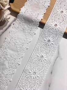 Vải ren thêu hai mặt họa tiết hoa châu Âu, rộng 6cm, dài 1 yard, phụ kiện may vá - Nhiều màu - Xem 2