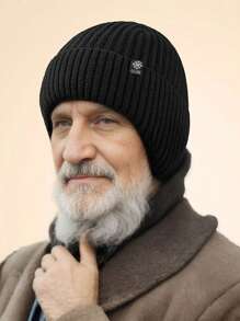 1-2 chiếc mũ len bảo vệ tai lót nhiệt cho người trung niên và người cao tuổi, màu trơn, thường ngày, pha acrylic, mùa đông - Nhiều màu - Xem 4