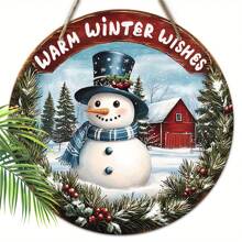 Décoration murale de Gnome de Noël - Plaque murale en faux bois de style classique pour la maison, la cuisine, le jardin, le patio, la décoration intérieure et extérieure - Thème de couronne de Joyeux Noël en anglais à usage multiple, meilleur cadeau