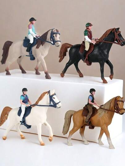 1 件大型空心静态仿真马模型玩具，适合儿童，逼真的动物识别玩具，赛马场景装饰