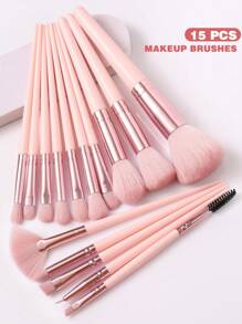 15-18-20-22-25-30-32 Pcs Light Pink Makeup Brush Set, High-Quality Synthetic Hair Eyeshadow Blending Brush Set, Cosmetic Tools,Giveaways,Professional Makeup Brushes,Complete Makeup Set - Baby Pink - View 16