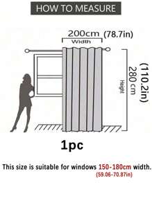 1 件遮光薄纱窗帘，实用多用途，适用于阳台、客厅和度假屋