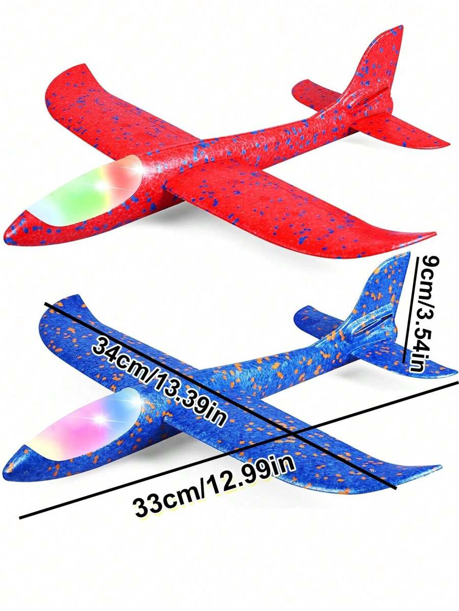 Throwing Foam Plane,Lighted Foam Glider Planes 43cm Tall Manual