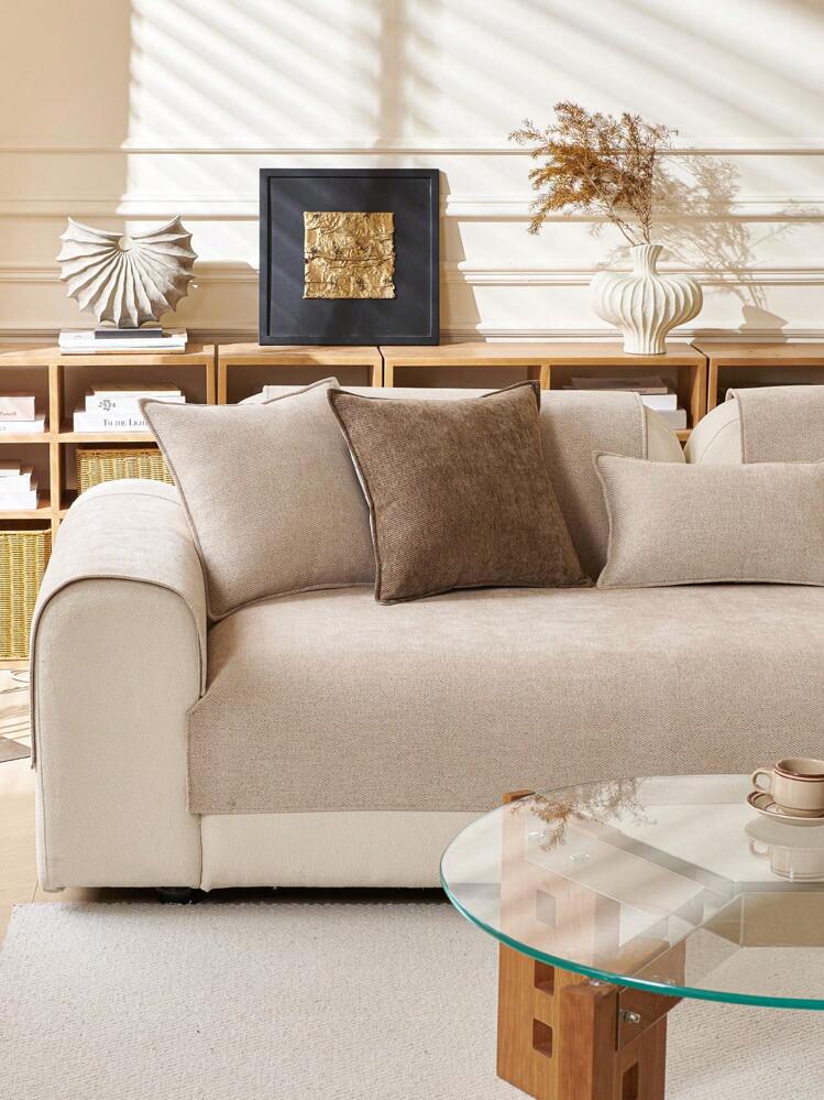 غطاء كنزة للأريكة قطعة واحدة ، بتصميم زهري كوني بسيط ، واقي أريكة مضاد للانزلاق والخدش ، ديكور منزلي غطاء أريكة مناسب لجميع الفصول ، يناسب أريكة من مقعد واحد إلى أريكة من 4 مقاعد - بيج - مشاهدة 8