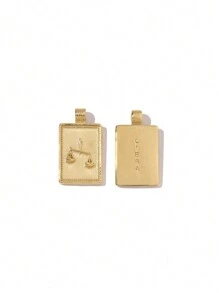 1pc Gold Plated 12 Zodiac Signs Twelve Constellation Symbol Lucky Charm Pendant For DIY Necklace Bracelet Jewelry Making - Gold - View 29