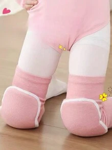 1pair Outdoor Fitness & Running Shock Absorbent Thicken Sponge Knee Pads, Sports Protector For Volleyball, Football, Ice Skating, Men And Women, Christmas New Style White Edge Knee Pads - Multicolor - View 2