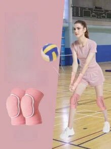 1pair Outdoor Fitness & Running Shock Absorbent Thicken Sponge Knee Pads, Sports Protector For Volleyball, Football, Ice Skating, Men And Women, Christmas New Style White Edge Knee Pads - Multicolor - View 1