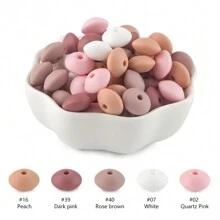 100Pcs/Lote Contas de Lentilha de Silicone 12mm Contas Espaçadoras Soltas Para DIY Caneta Pulseira Jóias Chaveiro Fazendo Decoração Acessório Etc