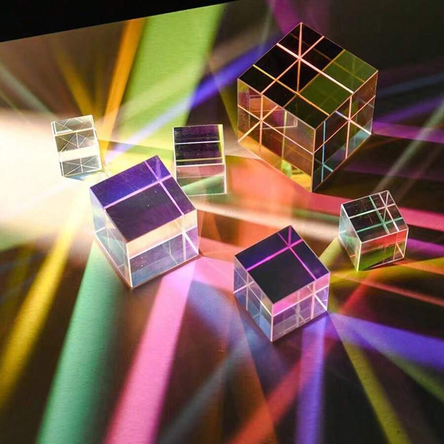 Prisma Ottico X-Cube 30x30mm Difettoso - Gioco Scientifico RGB O Decorazione