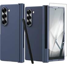 1pc Protective Phone Case With Pen Slot Design, Compatible With Samsung Galaxy Z Fold7/Fold6/Fold5/Fold4/Fold3/Fold 5G [Stylus Pen Not Included]