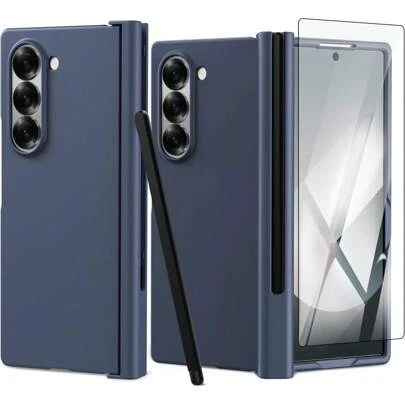 1 st skyddande telefonskal med pennfackdesign, kompatibel med Galaxy Z Fold7/Fold6/Fold5/Fold4/Fold3/Fold 5G [Styluspenna ingår ej] Vattentät Stötsäker Falltålig Reptålig