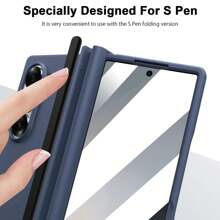 1pc Protective Phone Case With Pen Slot Design, Compatible With Samsung Galaxy Z Fold7/Fold6/Fold5/Fold4/Fold3/Fold 5G [Stylus Pen Not Included]