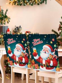 1/2 件圣诞节和新年椅套 - 双面印刷 - 可拆卸和可清洗的餐椅椅套，非常适合餐厅、酒店和活动的节日装饰 - 彩色 - 查看 12