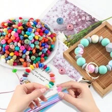 100Pcs/Lote Contas de Lentilha de Silicone 12mm Contas Espaçadoras Soltas Para DIY Caneta Pulseira Jóias Chaveiro Fazendo Decoração Acessório Etc