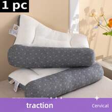 1pc Gối kéo hình trụ màu xám trắng hình khối nước, Bộ đồ giường, Gối cho giường, Trang chủ - Nhiều màu - Xem 5