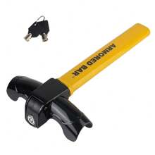 Candado antirrobo para coche con llave Bloqueo de volante de coche Accesorios de coche Protección contra robos - Amarillo - Ver 8