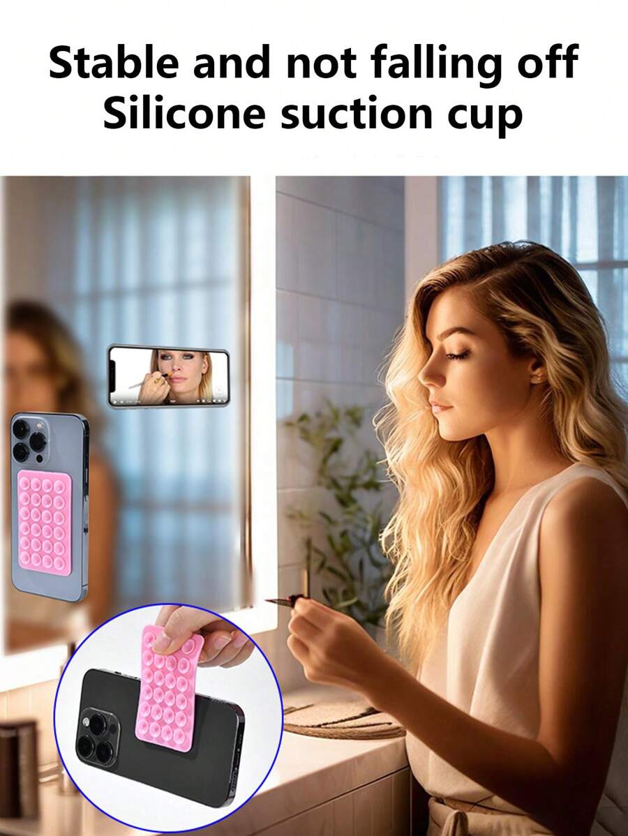 1pc Silicone DoubleSided 24Dot Suction Cup Phone Holder, Stable And