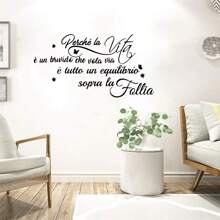 Pegatina de pared con cita inspiradora de cantante italiano, decoración de pared para dormitorio y habitación infantil, con cita de estrella musical italiana, para sala de estar, vinilo
