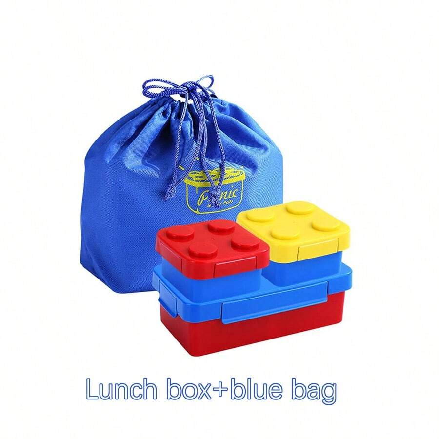 1pc Interesting And Creative Stackable Brick Lunch Box With