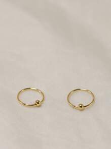2 件 22G 鼻环圈 925 纯银中隔环耳软骨耳环耳轮耳屏耳甲圈耳洞饰品女式 8 毫米