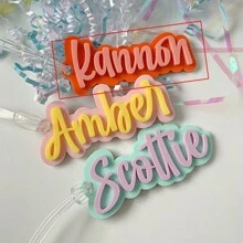 Mặt dây chuyền túi Acrylic tùy chỉnh, Nhãn tên túi nhiều màu, Quà tặng cho bạn bè và gia đình, Mùa thu/đông - Nhiều màu - Xem 3