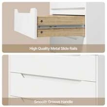 4 Drawer Dresser, White Chest Of Drawers With Large Storage Capacity, Bedroom Dressers And Organizer With Embedded Handles And Sturdy Anti-Tripping Device For Office, Living Room, Hallway, Home Decor, Valentine's Day Ideas - trắng - Xem 6