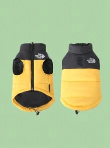 狗狗夹克，防水狗狗外套，狗狗冬季夹克，保暖防风狗狗雪地夹克，带反光条高领，适合小型、中型和大型犬，多种尺寸，柔软保暖 - 黃色 - 查看 2