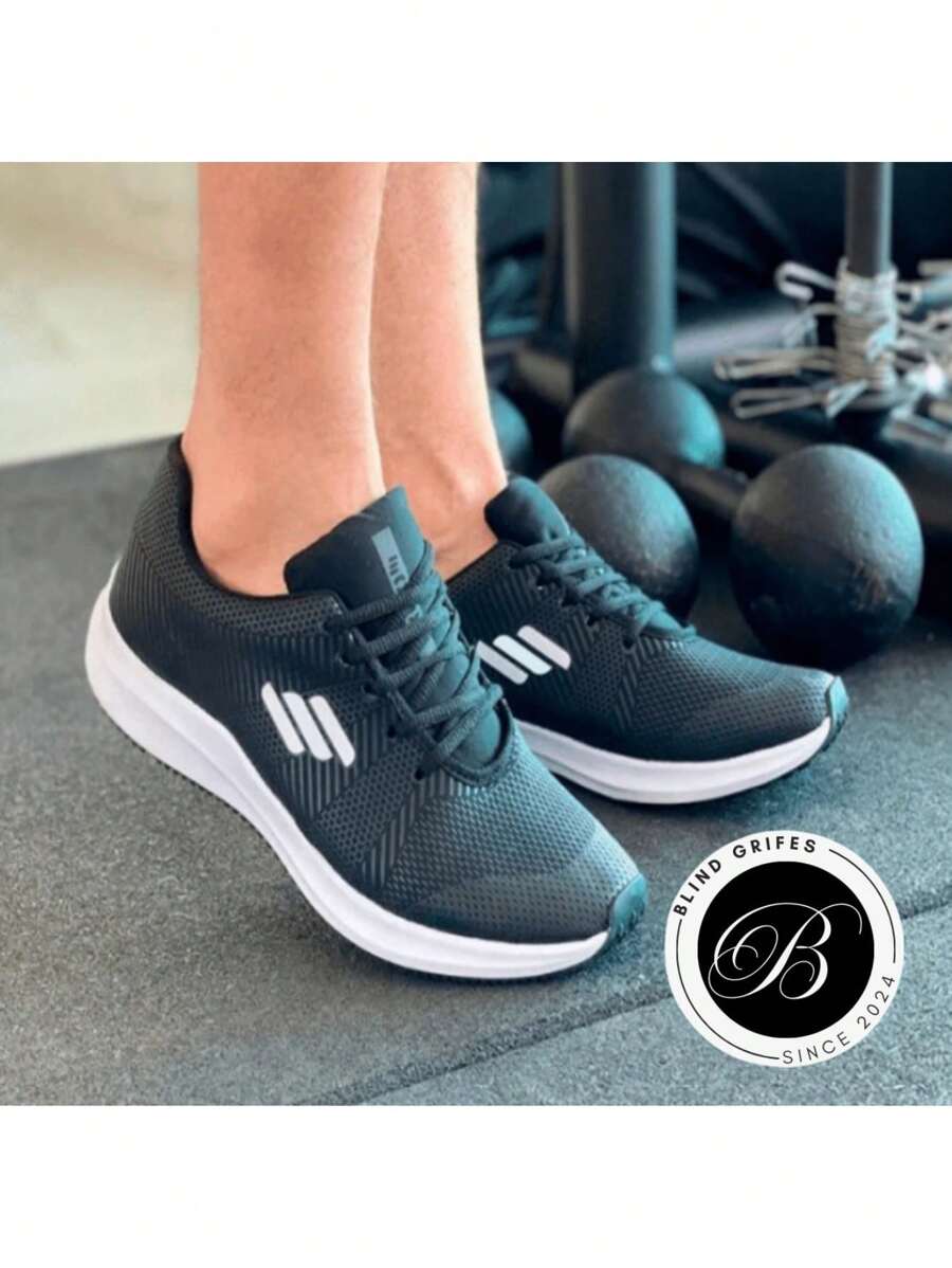 OX2 Unisex Lightweight Gym Sports Shoes Women Men Comfortable Casual Walking Running Sneakers - 黑色 - 查看 1