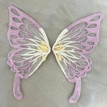 2pcs Gothic Witch Big Bow Hairpin, Halloween Demon 3D Bat Wing Hairclip Lolita Hair Accessories