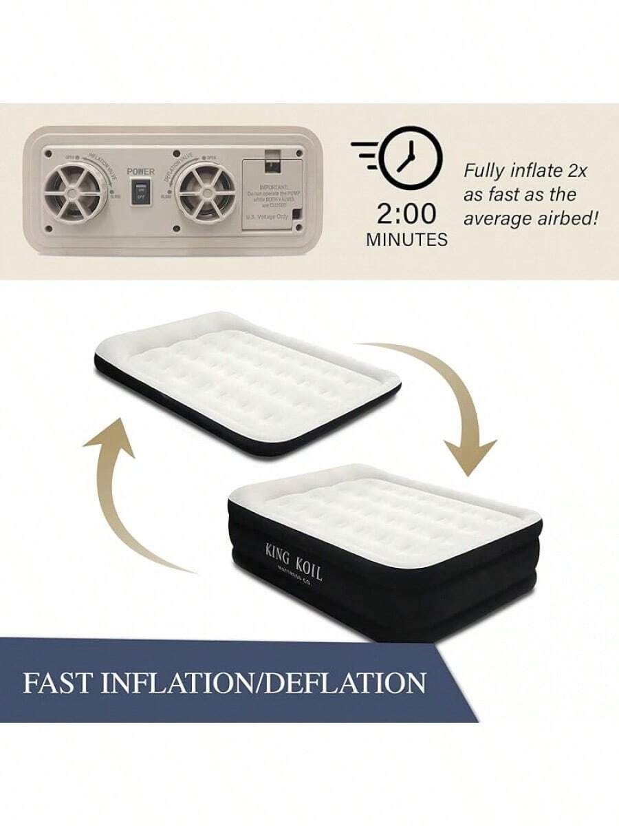 King Koil Plush Pillow Top Twin Air Mattress With BuiltIn HighSpeed