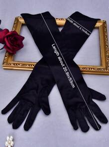 1 双女士黑色欧美风及肘尼龙防晒遮疤新娘手套，适合婚礼拍摄、情人节配饰、夏季、海滩、优雅、派对等场合。 - 全指過手肘手套 - 查看 8