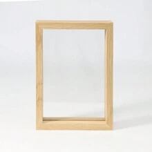 1pc Wood Double-Sided Transparent Photo Frame Stand, Light Wood Color And Dark Wood Color, Thick High-Definition Acrylic Transparent Panel, Suitable For Storing Photos, Plant Specimens, New Desktop Decor Photo Frame Gifts Birthday Graduation - Light Wood Color - View 14