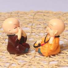 5pcs Cartoon Mini Buddha Bead New Four Unwise Monk Figurines Decor, Silicone Non-Slip Pads, Resin Statuettes, Cute Car Interior Decorations, For Bookshelf, Living Room, Office, Cabinet, Desk, Foyer, Room, Home Decor Best Gifts Birthday Graduation