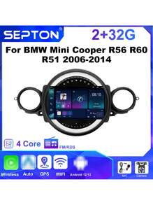 1入組SEPTON Android 13汽車音響播放器，適用於BMW Mini Cooper R56 R60 R51 2006-2014，無線導航智慧系統多媒體播放器，支援BT WIFI導航GPS無線Carplay，高品質 - A Mini 2006-2014 - 查看 12