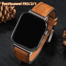 1pc Faux Leather Replacement Watch Band Strap Compatible With Huawei Fit3/4/4Pro Smartwatch Accessories - Huawei Fit3 - View 2