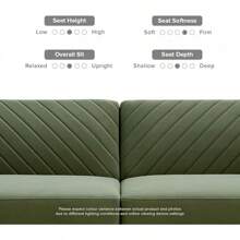 Mopio Futon Sofa Bed, Couch, Small Sofa, Sleeper Sofa, Loveseat, Mid Century Modern Futon Couch, Sofa Cama, Couches For Living Room (Old Rosa Velvet) - 橄欖綠 - 查看 7