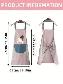 1pc Grid Pattern Apron, Suitable For Home Cleaning, Kitchen Cleaning, Anti-Fouling, Waterproof,Kitchen,Bathroom,Home,Household Supplies - Multicolor - View 9