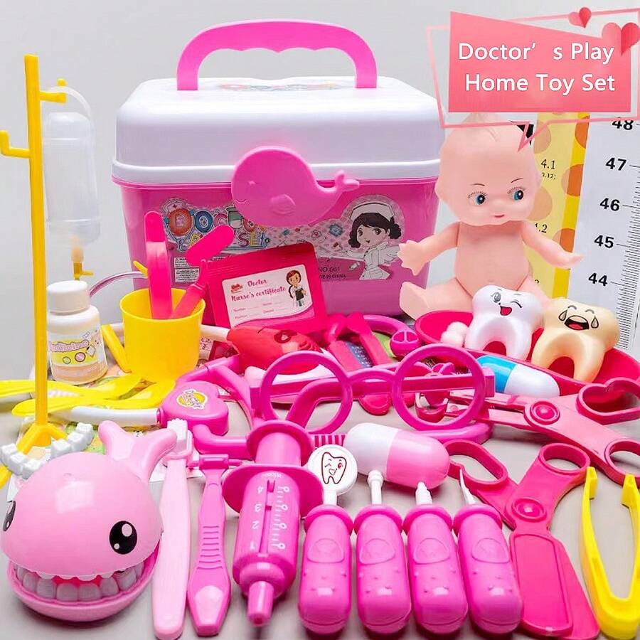 31/36/53/70 Pcs Puzzle Doctor Game Set For Kids[Pink]