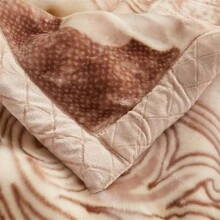 1 件双层加厚冬季保暖毯，蓬松毛绒加厚床罩，适合冬季