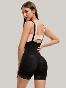 1pc High Waist Shapewear With Triple Buttons, Provides Tummy Control And Lift, Suitable For Multiple Occasions - Black - View 3