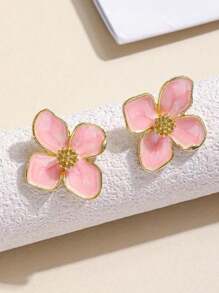 1對歐美經典時尚ins風格復古香港風紅色花卉耳環，降落花釉花瓣耳釘珠寶 - 蝴蝶型 - 查看 18