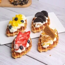 1 opakowanie 15X8cm, 4 style kremowy owocowy model tortu waflowego, dekoracja tortu weselnego, fotografia model tortu symulatora jedzenia, wystrój domu