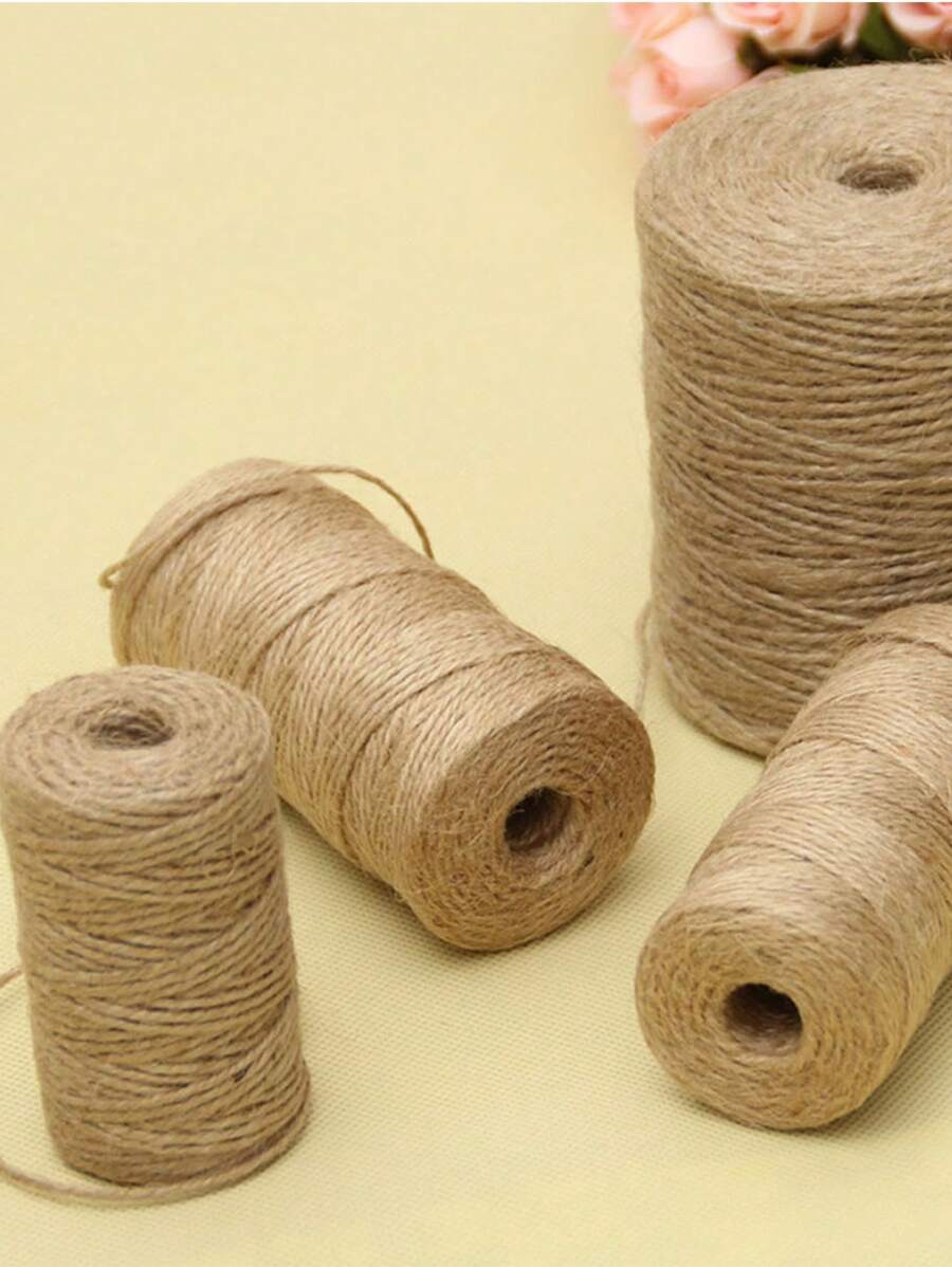 Fio De Juta Natural Retrô De 50m  Para Artesanato Diy, Costura, Embrulho, Decoração De Lembrancinhas De Festa De Casamento, Cor Cáqui 1 Peça